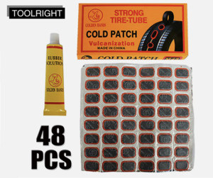 48PCS Patches Bicycle Motor Bike Tyre Tire Inner Tube Puncture Repair Kit