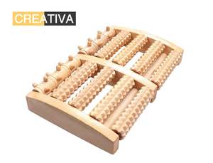 Hand Foot Care: LARGE Wooden Foot Pain Massager 5 Roller Care Reflexology Relax Stress Relief