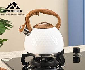 Kitchen: 3L Stainless Steel Whistling Tea Kettle with Wooden Handle