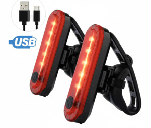 Sports Fitness: 2pcs Bicycle Rear Tail Light – USB Rechargeable LED Bike Light 4 Modes