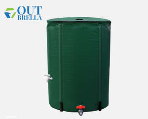 Business Farming Industry: 225L Collapsible Rain Water Tank – UV Resistant Rain Barrel with Filter & Spigot