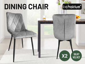 Furniture: Grey Velvet Dining Chairs NZ – Modern Upholstered Kitchen Chairs