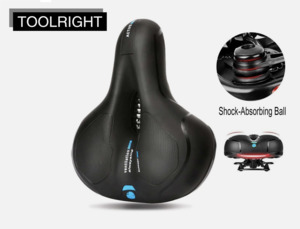 Sports Fitness: Bike Seat Big Wide Bum Bicycle Saddle Sporty Gel Cruiser Extra Comfort Soft Pad