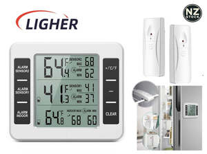 Kitchen: Wireless Refrigerator Thermometer – Digital Fridge Freezer Thermometer with Alarm