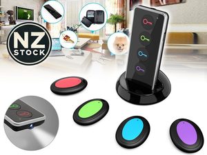 Security Lock Alarms: Wireless Key Finder Set 1 Transmitter 4 Receivers with LED Flashlight