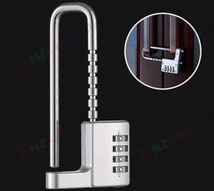 Security Lock Alarms: Bike U Lock 4 Digit Combination Anti Theft Lock for Bicycle Motorcycle