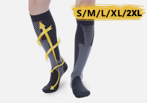 Sportswear Activewear Nz: 20–30mmHg Compression Socks for Sport & Travel – 2 Sizes