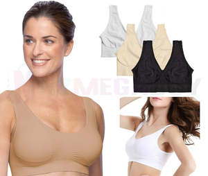 3-Pack Seamless Wire-Free Bras – Black, White & Beige