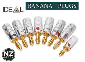 8-Piece Gold-Plated Banana Plug Set – 4 Pairs