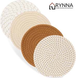 Cotton Heat-Resistant Trivet Mats – 4-Piece Set