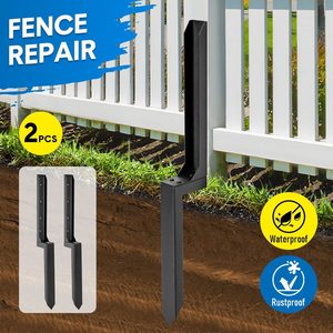 2-Pack Steel Fence Post Repair Anchors – 88cm