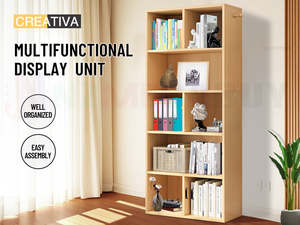 5-Tier Natural Oak Bookcase & Display Shelf