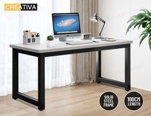 White & Black Home Office Computer Desk – 100cm or 120cm