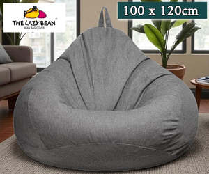 Corduroy Bean Bag Cover 100 × 120cm – Light Grey