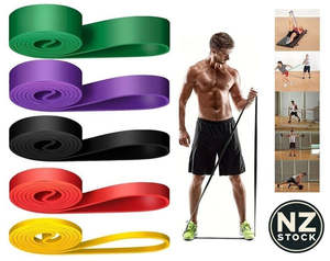 Sports Fitness: 5-Piece Heavy-Duty Resistance Band Set – 5–125lb