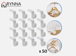 50-Pack Clothes Hanger Connector Hooks
