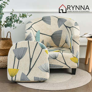 Dandelion Tub Chair Cover Set with Cushion Cover – 2 Piece