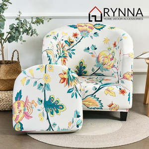 2-Piece Tub Chair Cover Set with Cushion Cover
