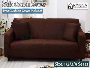 Sofa Chair Covers Nz: Mia Coffee Stretch Sofa Cover – 4 Sizes
