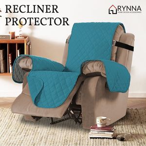 Dark Teal Reversible Quilted Recliner Protector