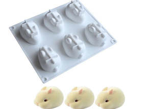 Soap Molds: Soap Mold Rabbit x 6 cavities