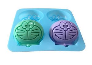 Soap Molds: Soap Mold / Smiley Cat Face / 4 cavities