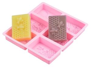 Soap Additives: Soap Mold Honey Bee Reusable x 6 Rectangle molds
