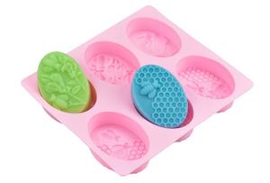 Soap Mold Honey Bee Reusable x 6 oval molds