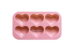Soap Making: Medium Heart Mold - 6 Cavity