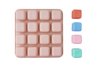 Soap Making: Small Square Mold - 16 Cavity