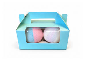 Bath Bomb Supplies: Double Bath Bomb/ Cupcake Box Blue