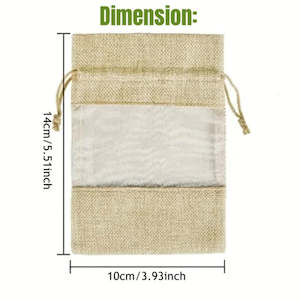 Drawstring Jute Bag - with Window