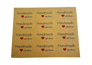 Labels Stickers Tags: Labels / Stickers "Hand Made with Love " rectangle- x 120