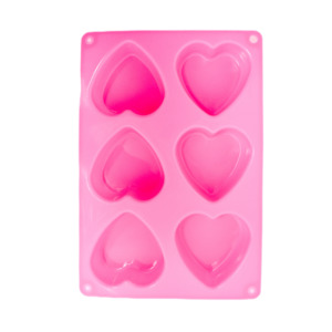 Equipment Moulds: Soap Mould - Heart, 6 Cavity