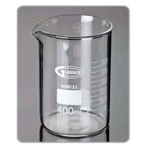 Beakers: Beakers, glass, low form, with graduation and spout