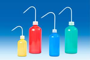 Bottles Containers: Wash bottles, coloured, PE-LD/PP