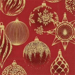 Gardenwares And Gifts: Christmas Shining Baubles Luncheon Napkins | 20 Pack