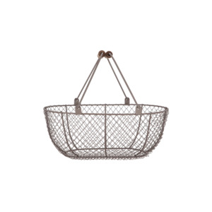 Brown Oval Wire Basket