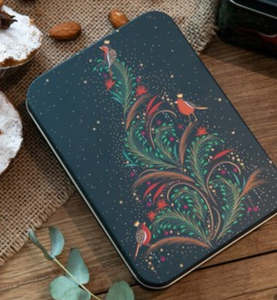 25 Christmas Sale: Christmas Robins In Pinetree Tin | Small Rectangle