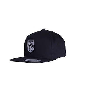 Casual Clothing: AMS Snapback Cap Black With Camo Logo