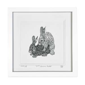 Framed Print: F*** Awesome Rabbits