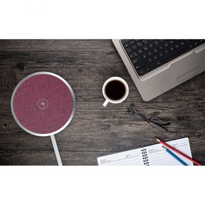 Products: Qi Wireless round fabric charging pad - Qi Wireless Charger