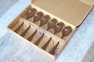 Classic 6 Piece Tea Spoon Set Shiny Rose Gold