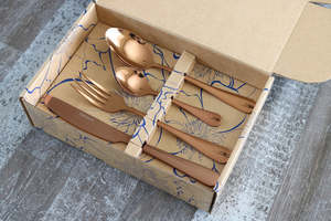 Classic 16 or 24 Piece Table Cutlery Shiny Rose Gold