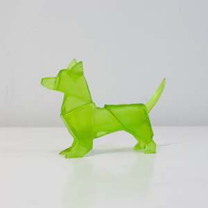 Tom Barter: TBA81: Origami terrier dog - lime green