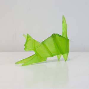 TBA95: Origami cat - lime green