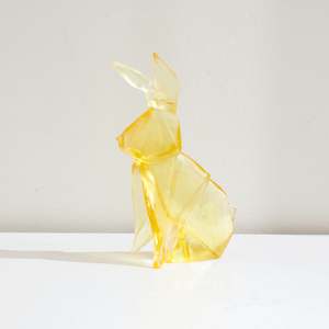 TBA86: Origami rabbit - straw yellow