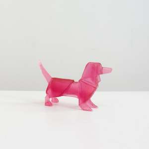 Tom Barter: TBA37: Origami schnitzel dog - gold ruby