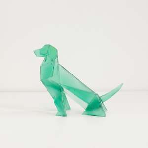 TBA72: Origami dog - jade green