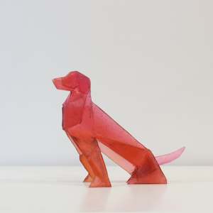 Tom Barter: TBA58: Origami dog - gold ruby